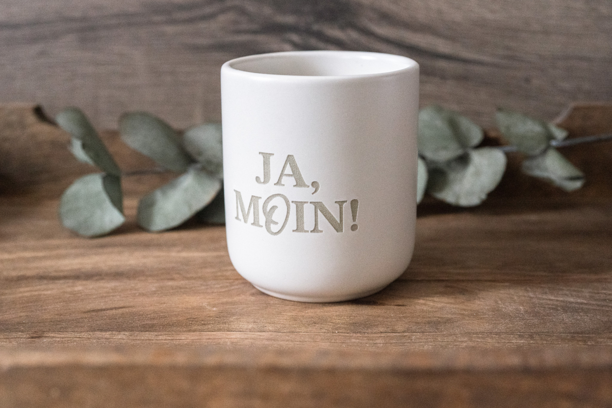 Keramikbecher „Ja, moin!“